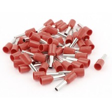 50Pcs Red Wire Copper Crimp Insulated Ferrule Pin Cord End Terminals AWG14 