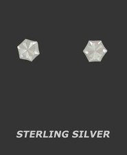 DIAMOND CUTS STUD EARRINGS .925 Sterling Silver - NEW WITH TAG