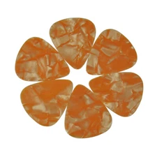 Lots of 100pcs Thin 0.46mm Celluloid Blank Guitar Picks Plectrum Pearl Orange