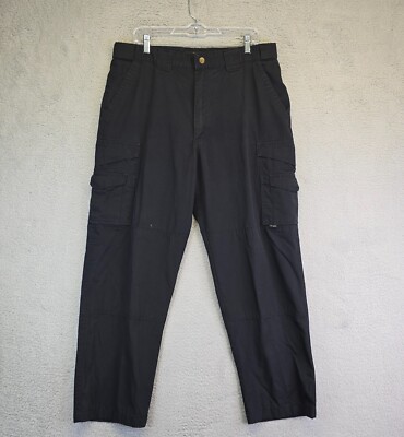 True Spec Pants Mens 36x30 Black Cargo Ripstop Fabric Rugged Hiking Trekking