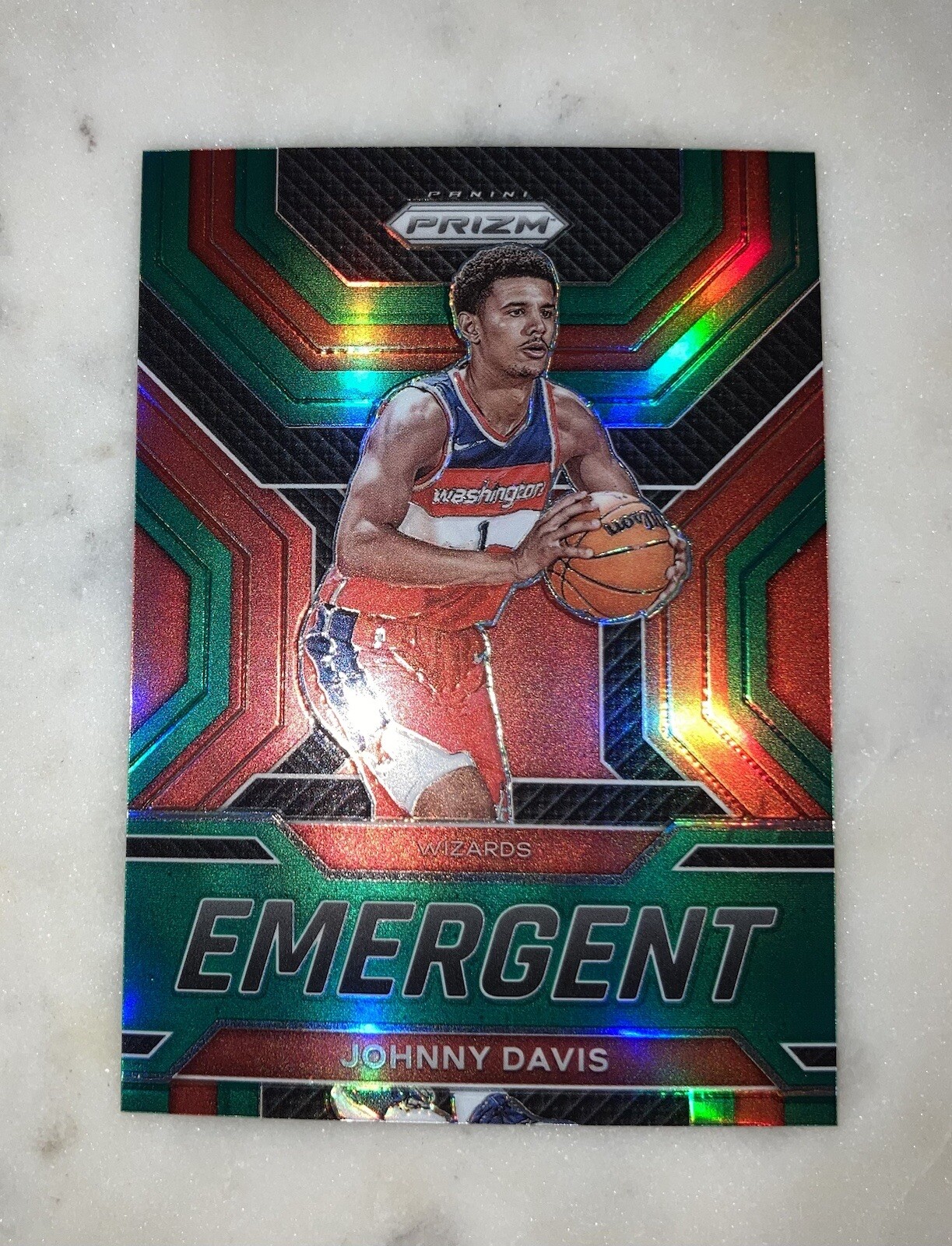 2022-23 JOHNNY DAVIS #13 Green Prizm RC Insert Emergent WASHINGTON WIZARDS