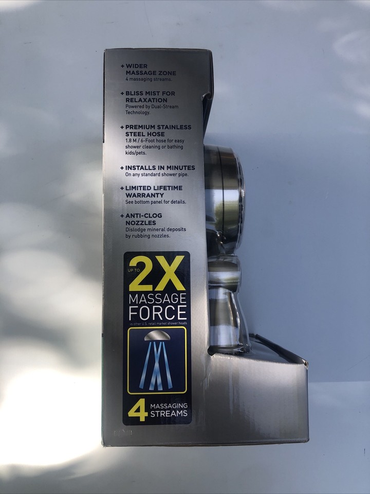 Waterpik ZZR769ME Dual Power Pulse Massage 6Spray Handheld Shower