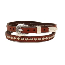 M&F Western Leather With Diamond Studs Hatband 0201102