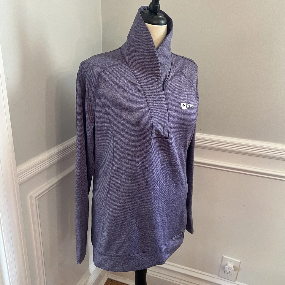 Sudadera pulóver para mujer Cutter & Buck New York University NYU sudadera 1/2 cremallera superior Foto 3 de 4