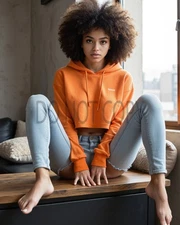 Gorgeous Cute Sexy Woman Showing Her Beautiful Feet, AI Generated 8X10 Print