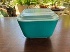Vintage Pyrex Horizon Blue Refrigerator Dish 1.5 Cup #501 w Lid