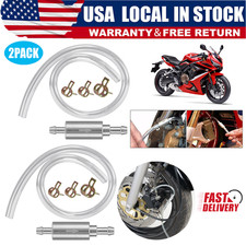 2x Clutch Brake Bleeder Hose One Way Valve Tube Bleeding Tool Kit for Car Moto