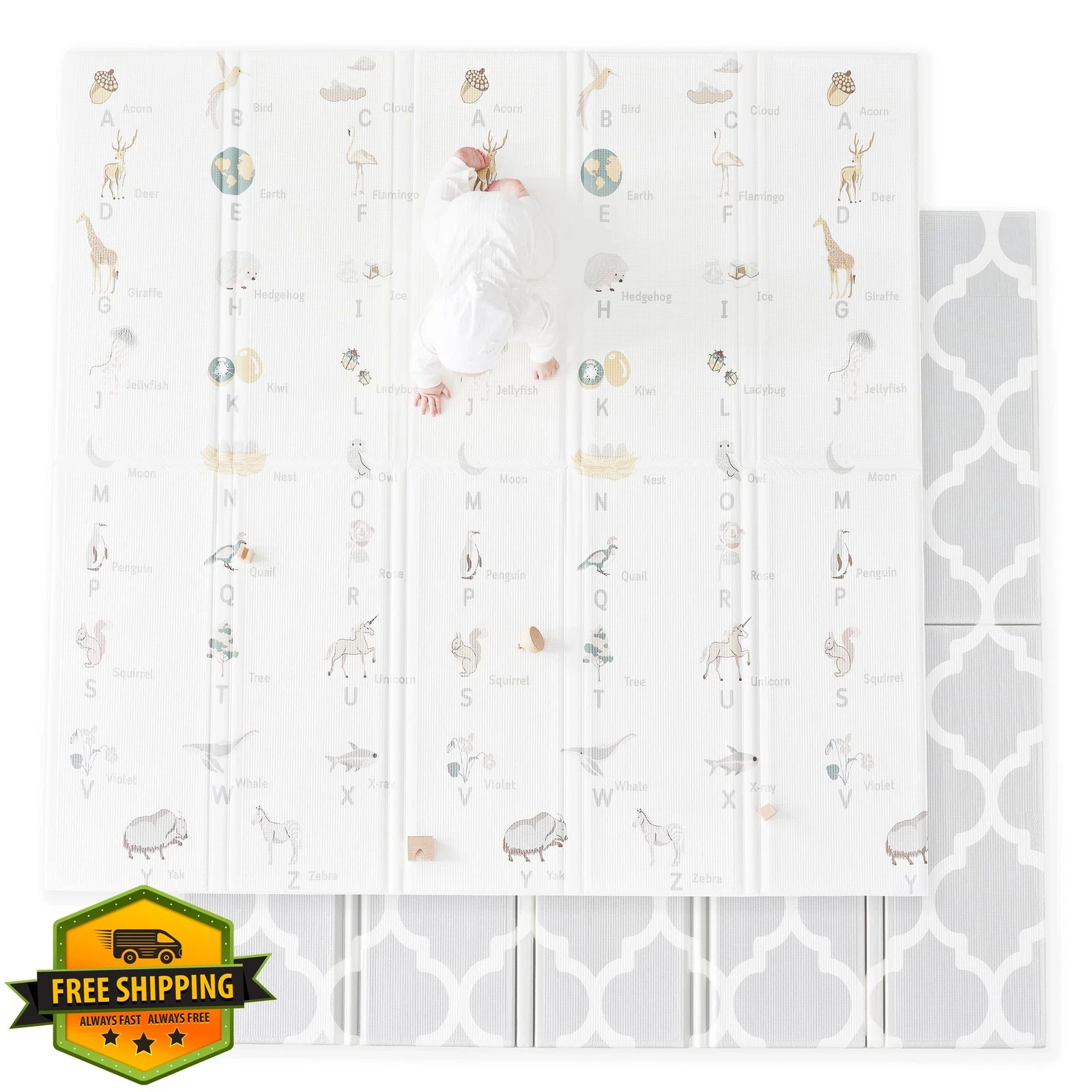 Fortella Large Baby Play Mat Reversible Waterproof 71.5x70 Foam