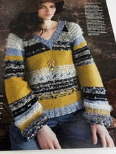 V Neck Pullover Knitting Pattern Sizes XS-3X Magazine Pages