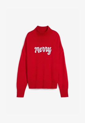 Langarmshirt Weihnachtspullover Damen Strick Weihnachts-Pullover