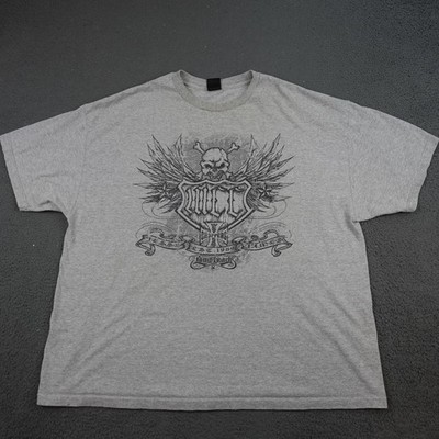 West Coast Choppers Shirt Mens 3XL Gray Skull Wings Graphic Biker Tee Motorcycle