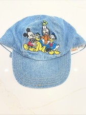 Vintage New With Tag Denim Mickey Friends Youth Hat Disneyland Disney World