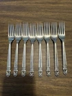 International Royal Danish 8 Sterling Silver Dinner Forks No Mono 485gr Estate