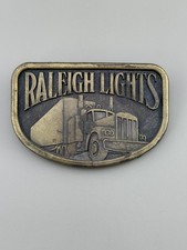 Raleigh Lights Trucker Belt Buckle Semi Truck Big Rig Hauler Transport