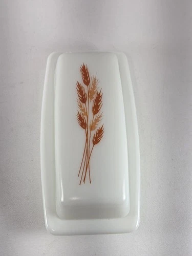 Vintage "RARE" Pyrex Butter Dish w/Lid - AUTUMN HARVEST EUC