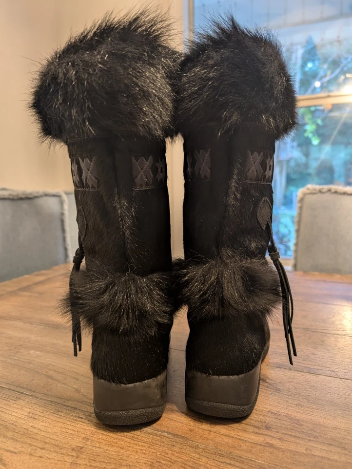 TECNICA Италии женщин Skandia загрузки размер 36 5,5 черная воловья кожа козий мех Apres лыж - Изображение 4 из 4