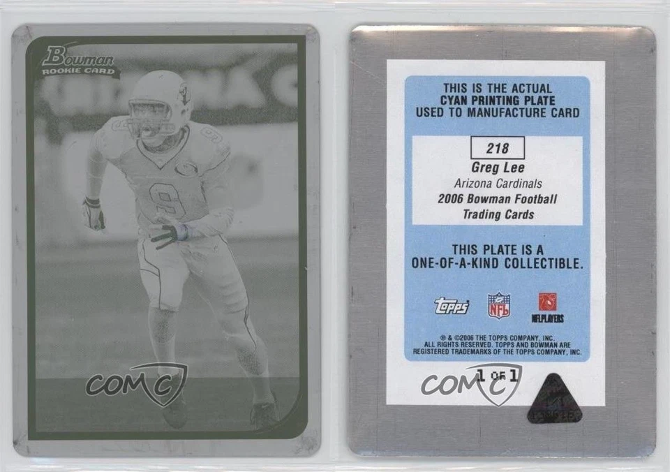 2006 Bowman Printing Plate Cyan 1/1 Greg Lee #218 Rookie RC 0v1 - Image 3 of 3