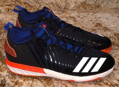 ADIDAS Boost Icon 3 Mid NY Mets Harvey BLACK Metal Spike Baseball Cleats Mens 13