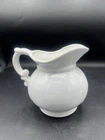 Vintage McCoy 7528 White Ironstone Pitcher 5.5" Farmhouse Decor USA Pottery Jug