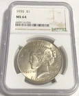 1935 PEACE "NGC MS64" - STUNNING COLOR, HIGH POINTS, MIRRORS, EYE APPEAL! 💥💥✅