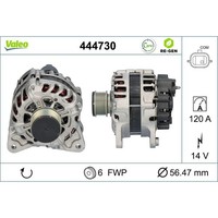 Lichtmaschine Generator 14 V 120 A Ø 56 Mm Valeo FüR U.A. Renault Fluence