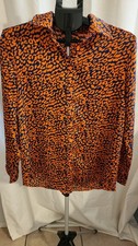 Pretty Little Thing Women Cheetah Collared Tunic Buttonup Size 4 