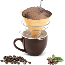 Collapsible Pour Over Coffee Dripper Filter Holder Stainless Steel for Office