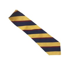 Polo Ralph Lauren Mens Striped Tie Gold Navy Burgundy Silk Repp Necktie USA 54x4