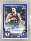 Ivica Zubac 2025 Bowman #BCA-IZ Purple Refractor Chrome Auto 39/250