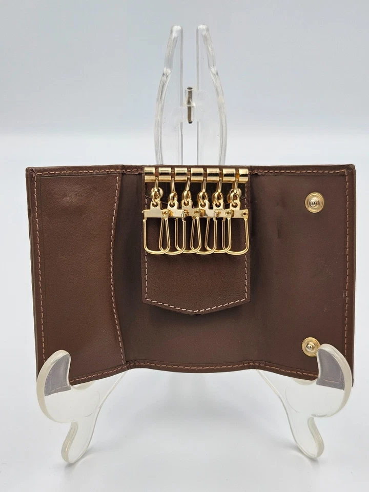VINTAGE Burberrys Nova Check 6-Key Case Holder, Authentic, Brown Leather Trim - Image 2 of 4