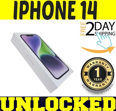 APPLE IPHONE 14 - 128GB (FACTORY UNLOCKED) PURPLE  1 YEAR WARANTY   SEALED 