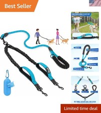 Double Dog Leash, No Tangle 360  Swivel Heavy Duty Reflective Lead with Two P...