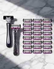 High Quality Safety Razor Blade 6 Layer Stainless Steel 2 Handle 24 Cartridges