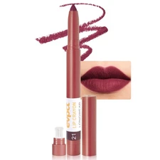 evpct Dark Wine Red Lip Liner Crayon Pencils Set for Women, Deep Berry Red Ma...