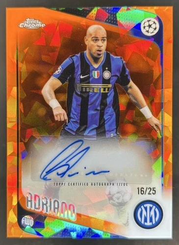 2025-26 Topps Chrome UEFA CC Sapphire Adriano Orange Refractor Auto #/25