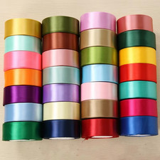DIY Full Roll Double Sided Satin Ribbon for Party Wedding Cake Decor 50mm/22m Uk