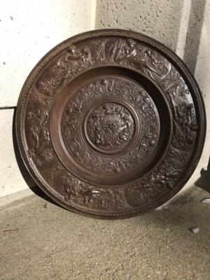 19th Century German Berlin Cast Iron Charger with Signs of the Zodiac, Marked