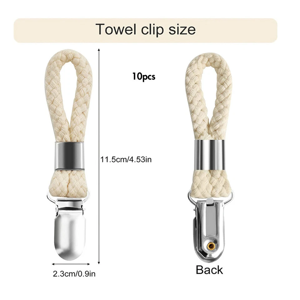 10 Stück Handtuch Clips zum Aufhängen, Handtuchclips mit Schlaufen - Bild 3 von 4