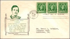 Scott 879 1 Cent Foster Holland FDC Typed Address Planty 871-15B
