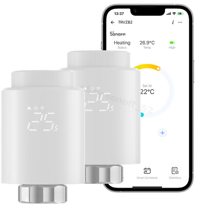 2PCS SONOFF TRVZB ZigBee Thermostatisches Heizkörperventil Smart Home Thermostat