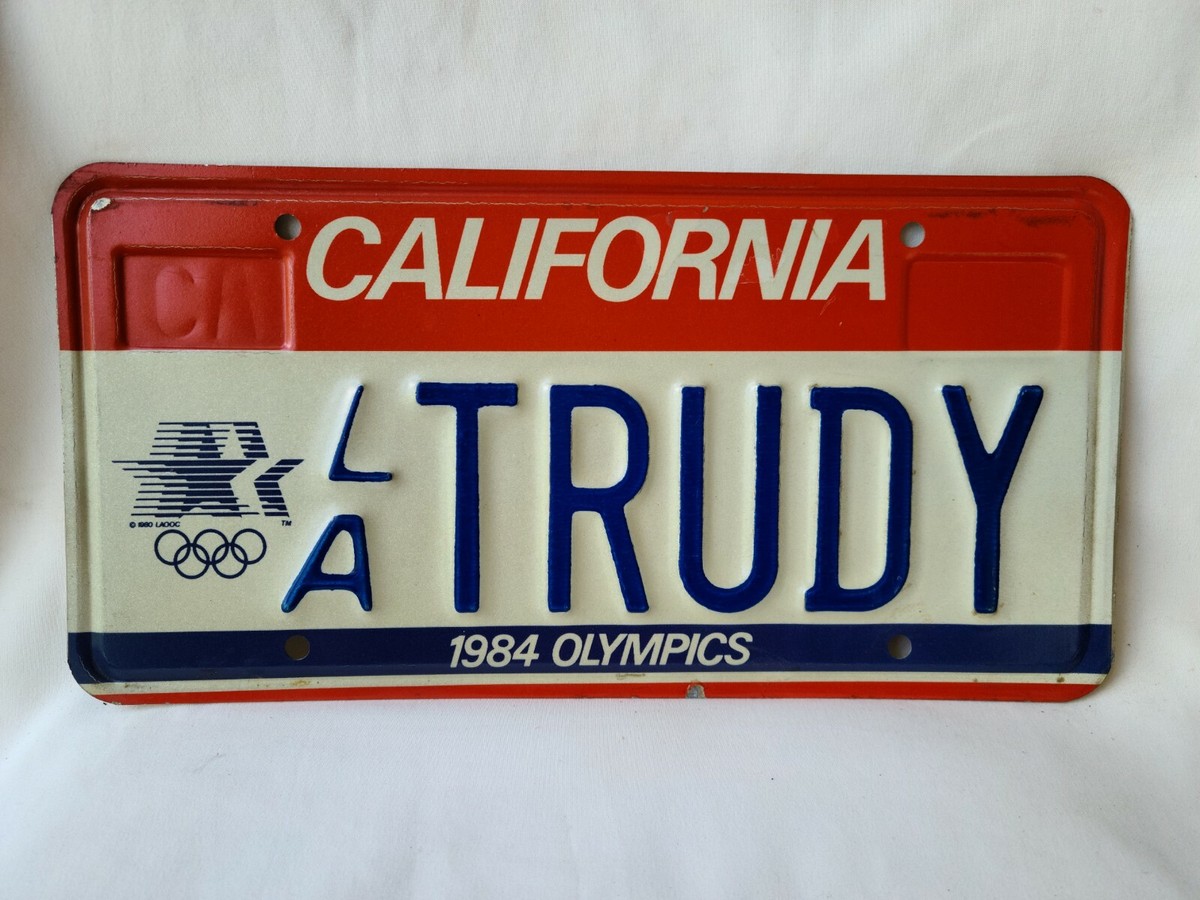 Vintage 1984 California Vanity TRUDY 1984 Olympics LA License