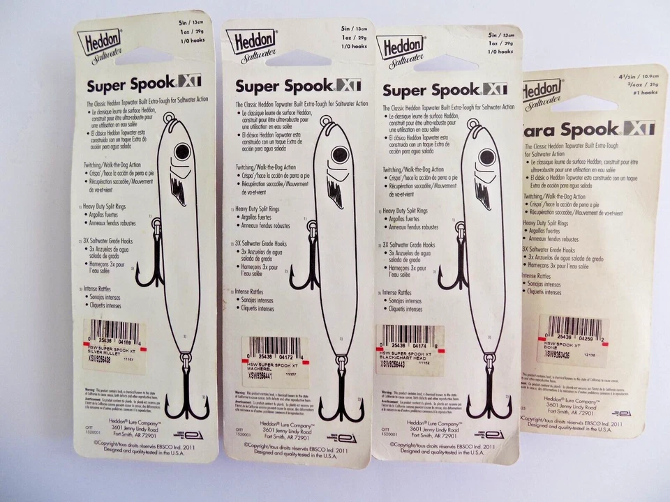 HEDDON SUPER SPOOK 3/#XSW9256 y 1/#XSW9253 - 4 SEÑUELOS - 545i Foto 4 de 4