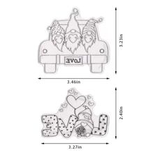 Valentine's Day Gnomes Clear Stamps for Card Making Love Words Transparent Ru...