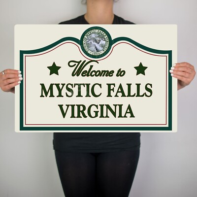 Welcome To Mystic Fällt Vampir Tagebücher Metallschild Damon Stefan Salvatore