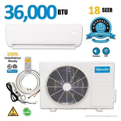 ApooDr 36000 BTU Mini Split AC Air Conditioner Heat Pump Ductless 18 Seer  220v | eBay