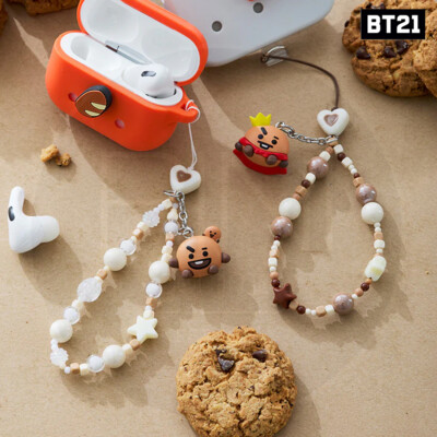 BTS BT21 Goods FIGURE PHONE STRAP SHOOKY THE KING or THE KING & BAKY Ver + TR#