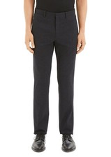 New THEORY Men Payton Marled Ponte Regular Fit Trousers, Nocturne Navy, 30