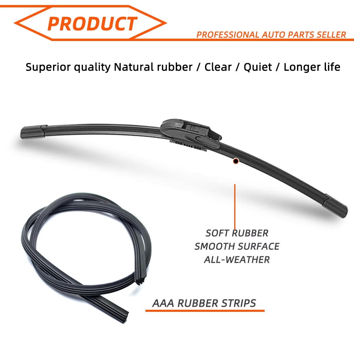 Braccio Tergicristallo Universale J-hook 13"-28" Parabrezza Gomma Accessorio Auto Ricambio - Miniatura 4