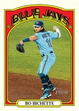 BO BICHETTE 2021 Topps Heritage THROWBACK UNIFORM VARIATION SP 5x7 /49 BLUE JAYS