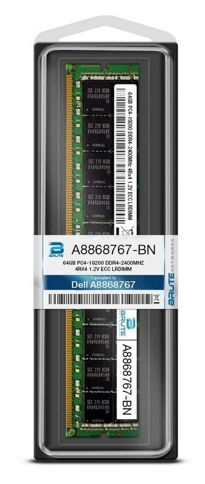 A8868767 - Dell Compatible 64GB PC4-19200 DDR4-2400MHz 4Rx4 1.2V ECC LRDIMM - Image 3 of 3